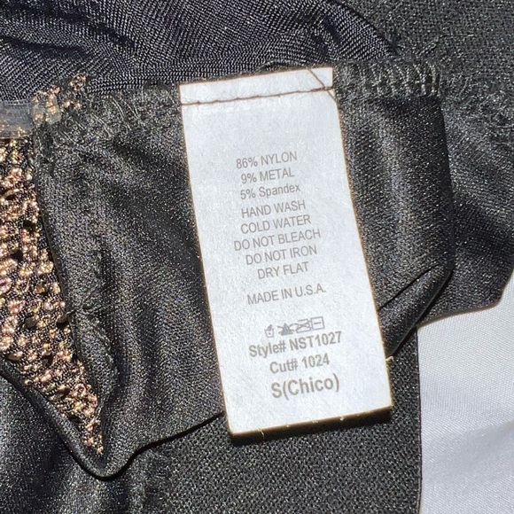 NEW top leggings set faux snakeskin bronze Greco Grecian pattern ladies small - Picture 11 of 11